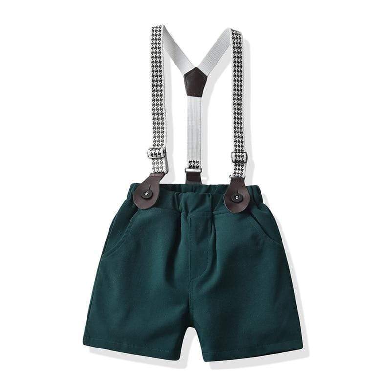 Boy's Clothing Semi Formal Suspender Shorts Outfit