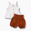 Girl&#39;s Clothing Sleeveless Top With Flower Shorts