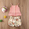 Girl&#39;s Clothing Pink / 12 to 18 Months Sleeveless Tops+Flower Shorts