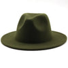 Army Green / Child 52-54CM Solid Classic fedoras cap