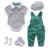 Boy&#39;s Clothing 5 pieces suit / 12M / China Baby Boy Set Cotton Hat + Striped Romper