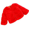 Red / 3T Thick Faux Fur Coat