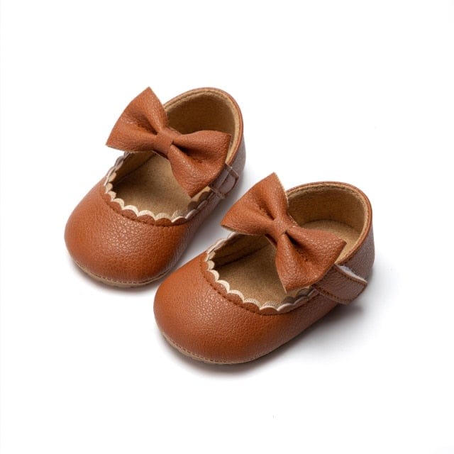Auburn / 0-6 Months Toddler Bowknot Non-slip Shoes
