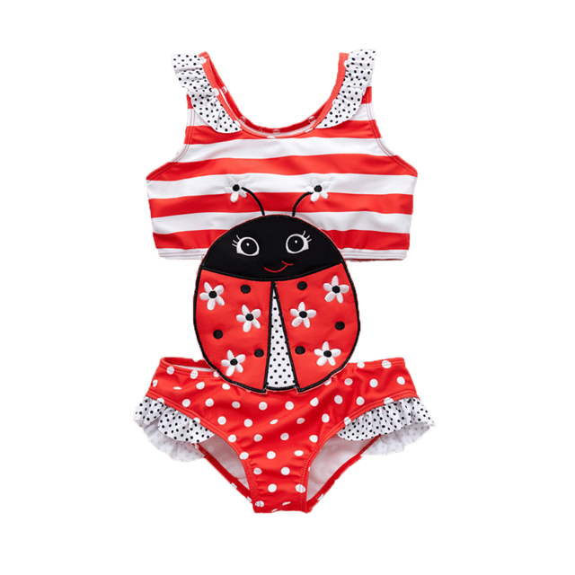 Girl's Clothing Lady Bug / 8T Toddler Patterned Swimwear