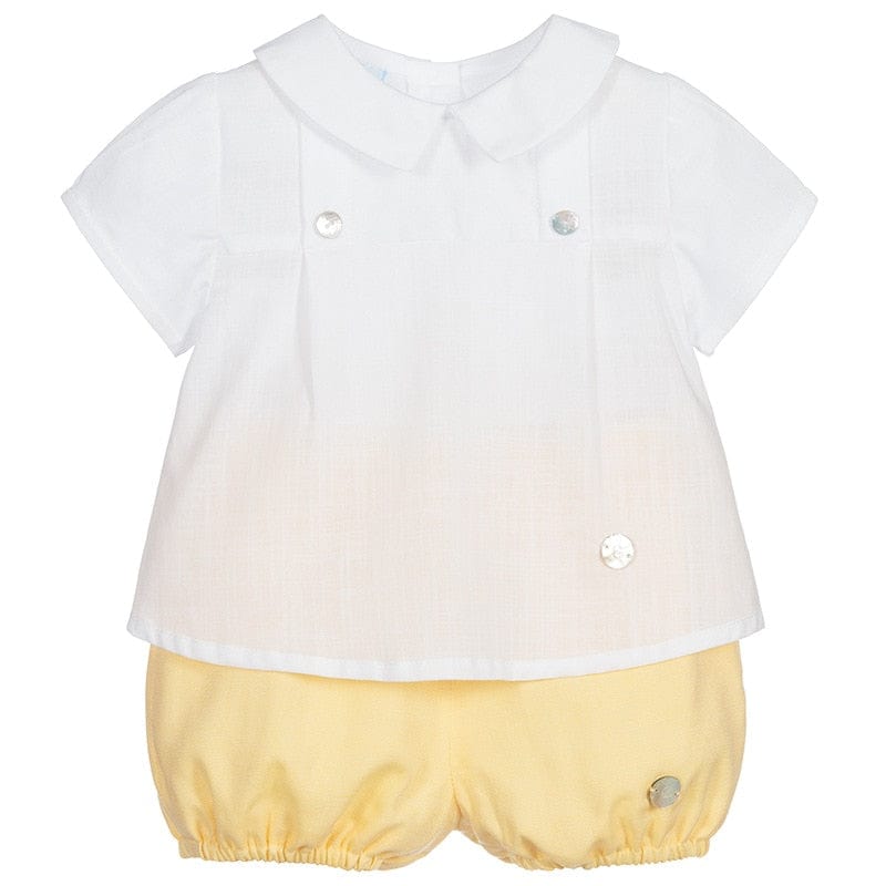 Toddler White Shirt Yellow Shorts