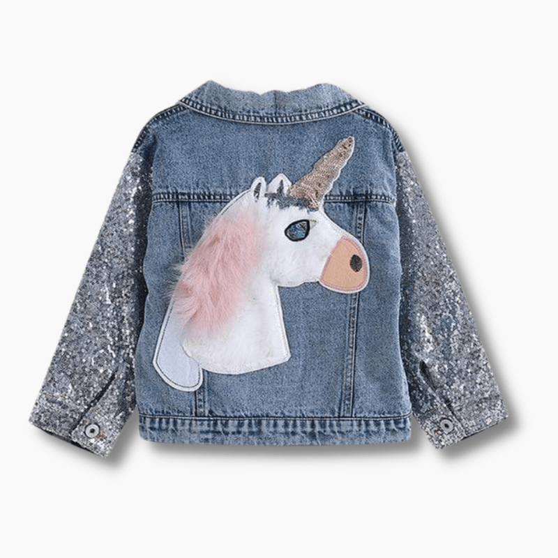 Girl's Clothing Unicorn Denim Embroidered Jacket