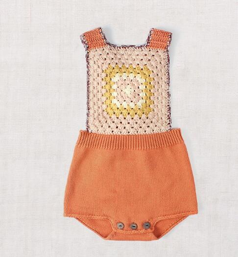 Girl's Clothing Orange / 24M Vintage Style Knitted Romper
