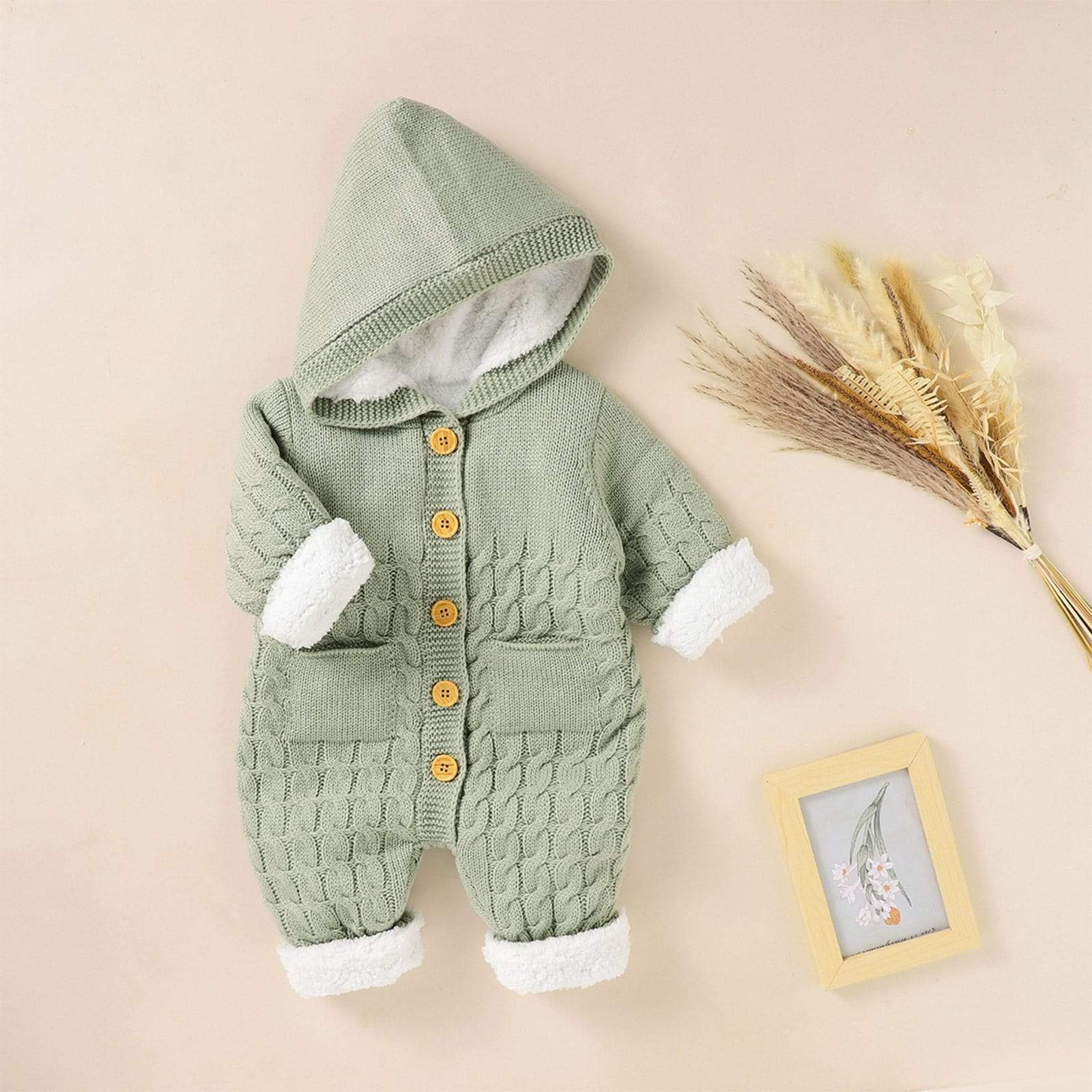 Girl's Clothing Warm Hooded Jumpsuit