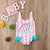 Girl's Clothing Watermelon Striped Swimsuit