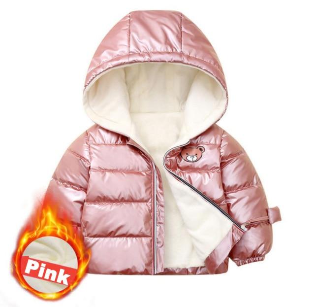 Girl's Clothing Pink / 6T(Length 48CM) Winter Jacket For Girls Coat