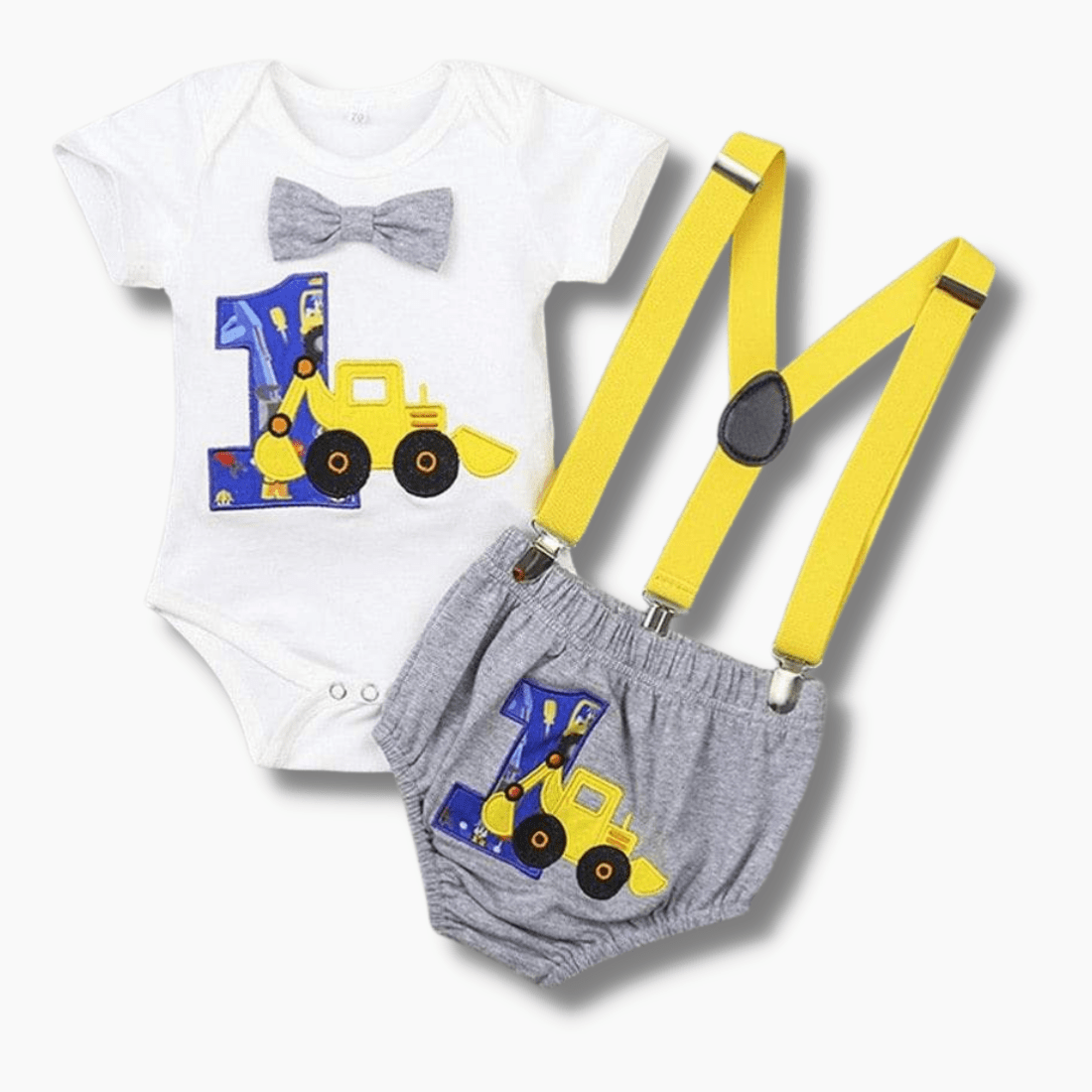 Boy's Clothing Yellow Truck Romper Set
