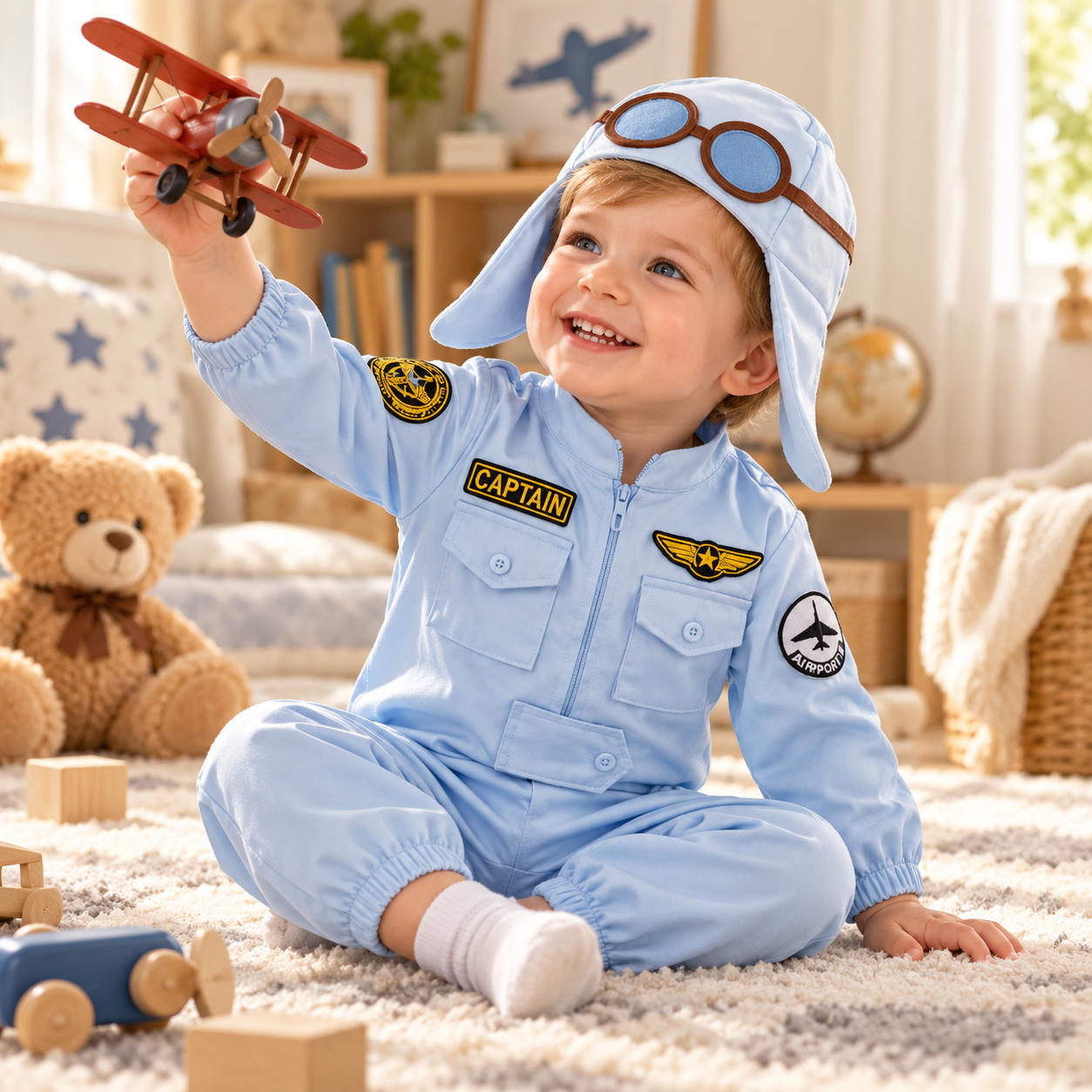 Baby & Toddler Pilot Costume Jumpsuit with Matching Hat