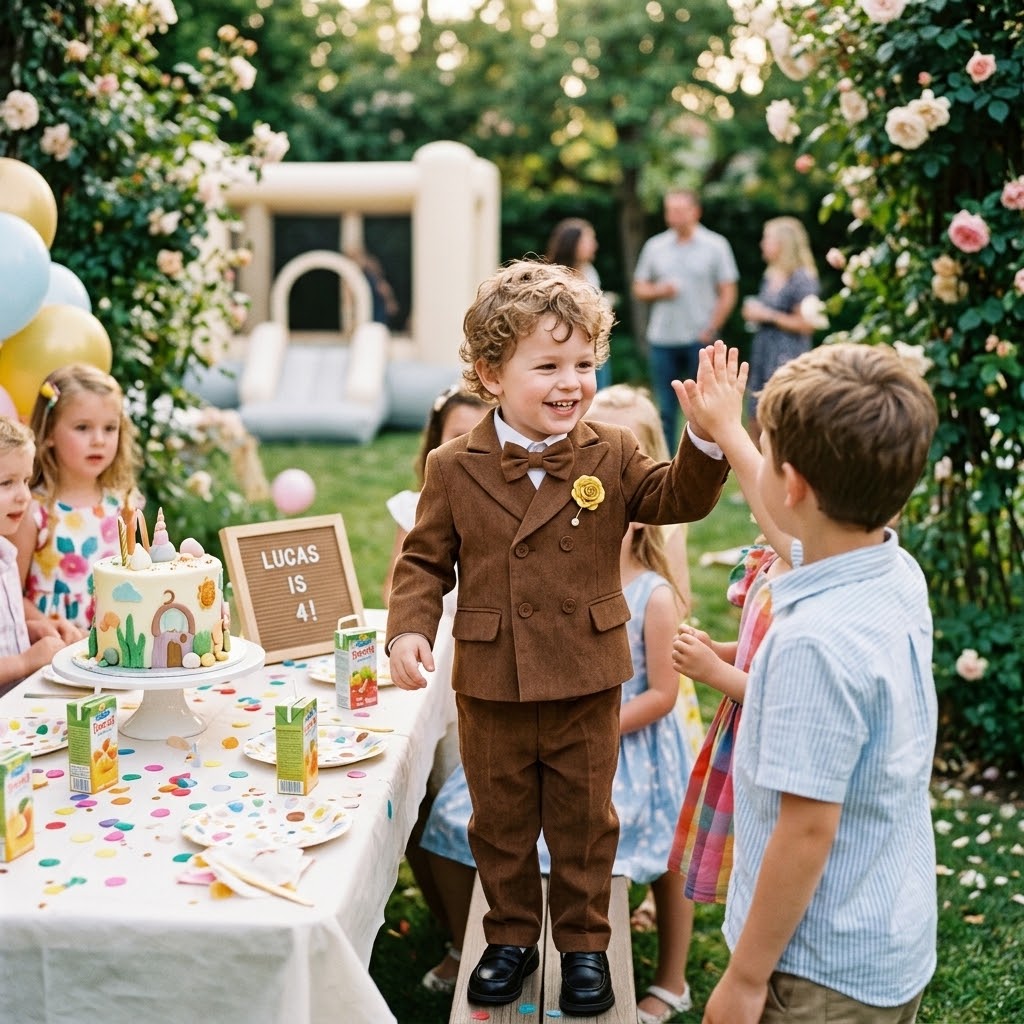 Toddler Boys' Corduroy Double-Breasted Suit Set