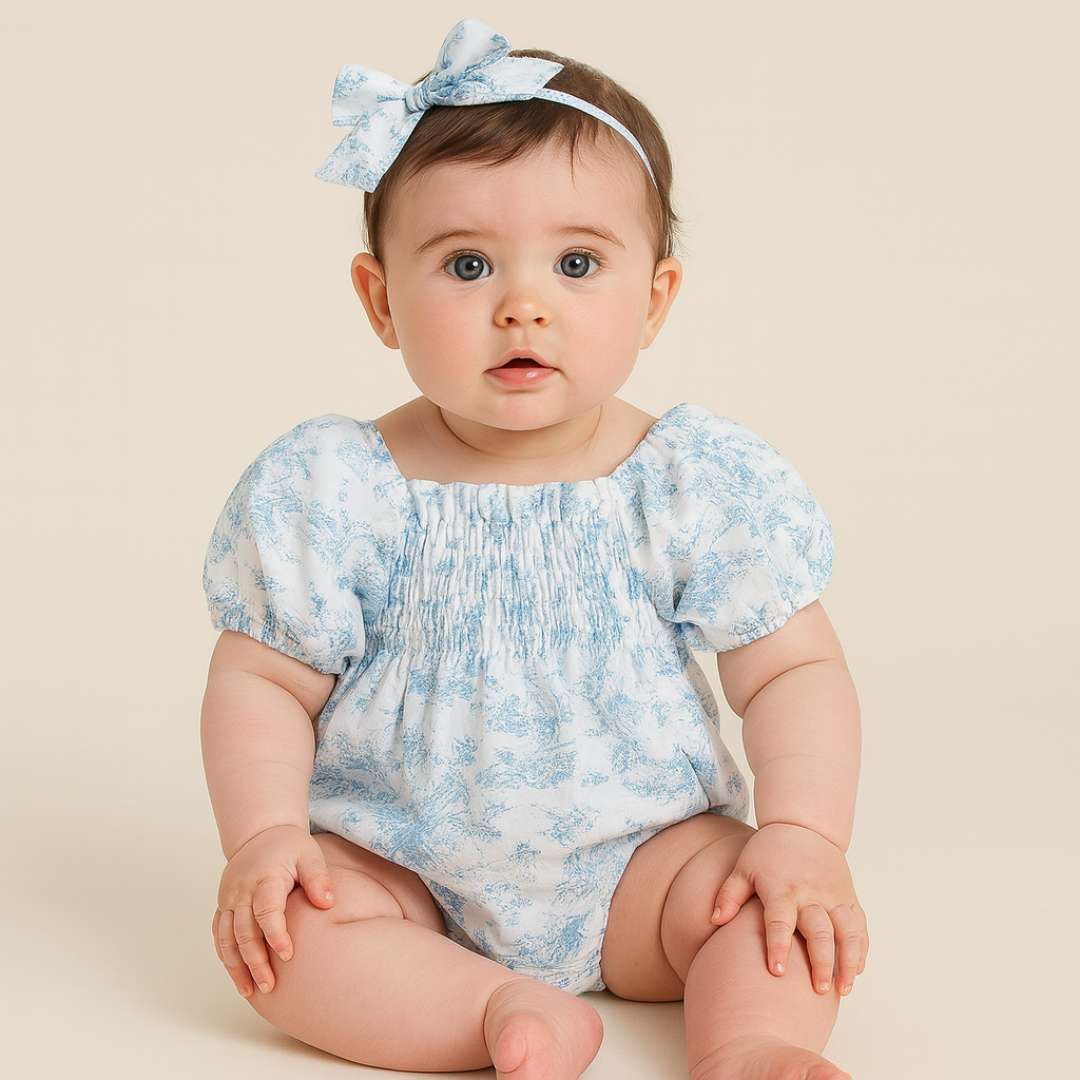 Baby Girl Floral Bodysuit with Headband