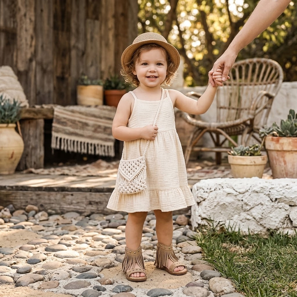 Girls’ Summer Tassel Strap Bohemian Roman Sandals