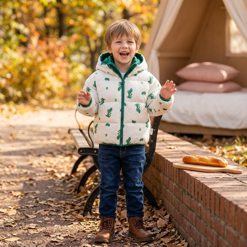 Kids' Hooded Double-Sided Plush-Lined Jacket