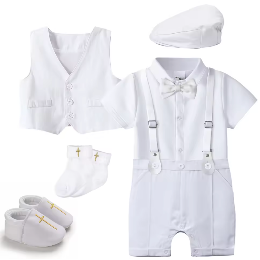Classic White Baby Boy Christening Set