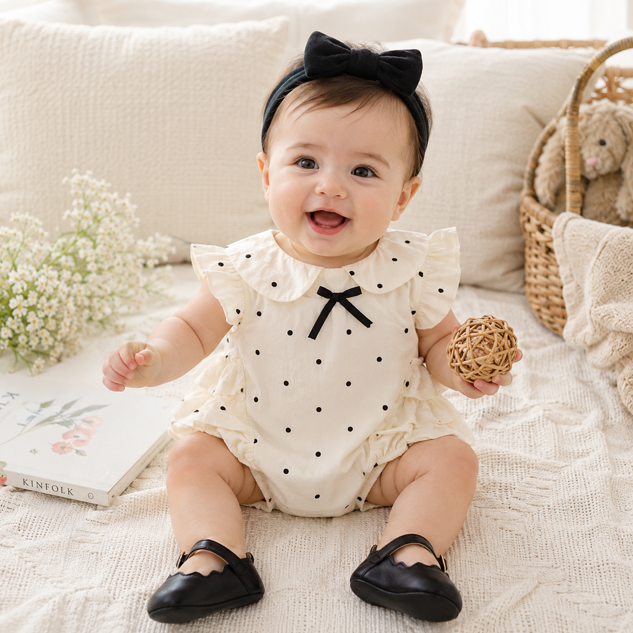 Baby Girls' Sleeveless Summer One-Piece Romper– Lightweight and Stylish
