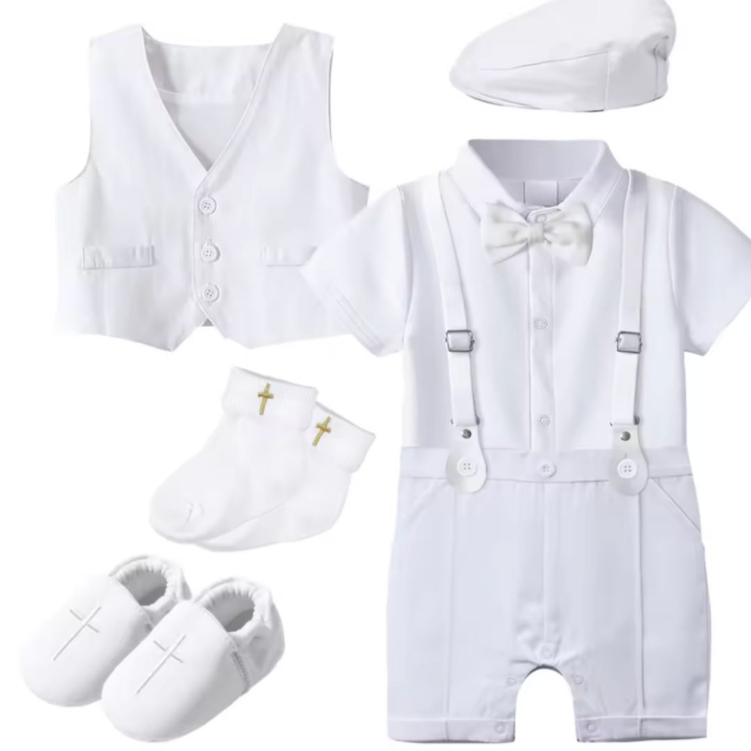 Classic White Baby Boy Christening Set