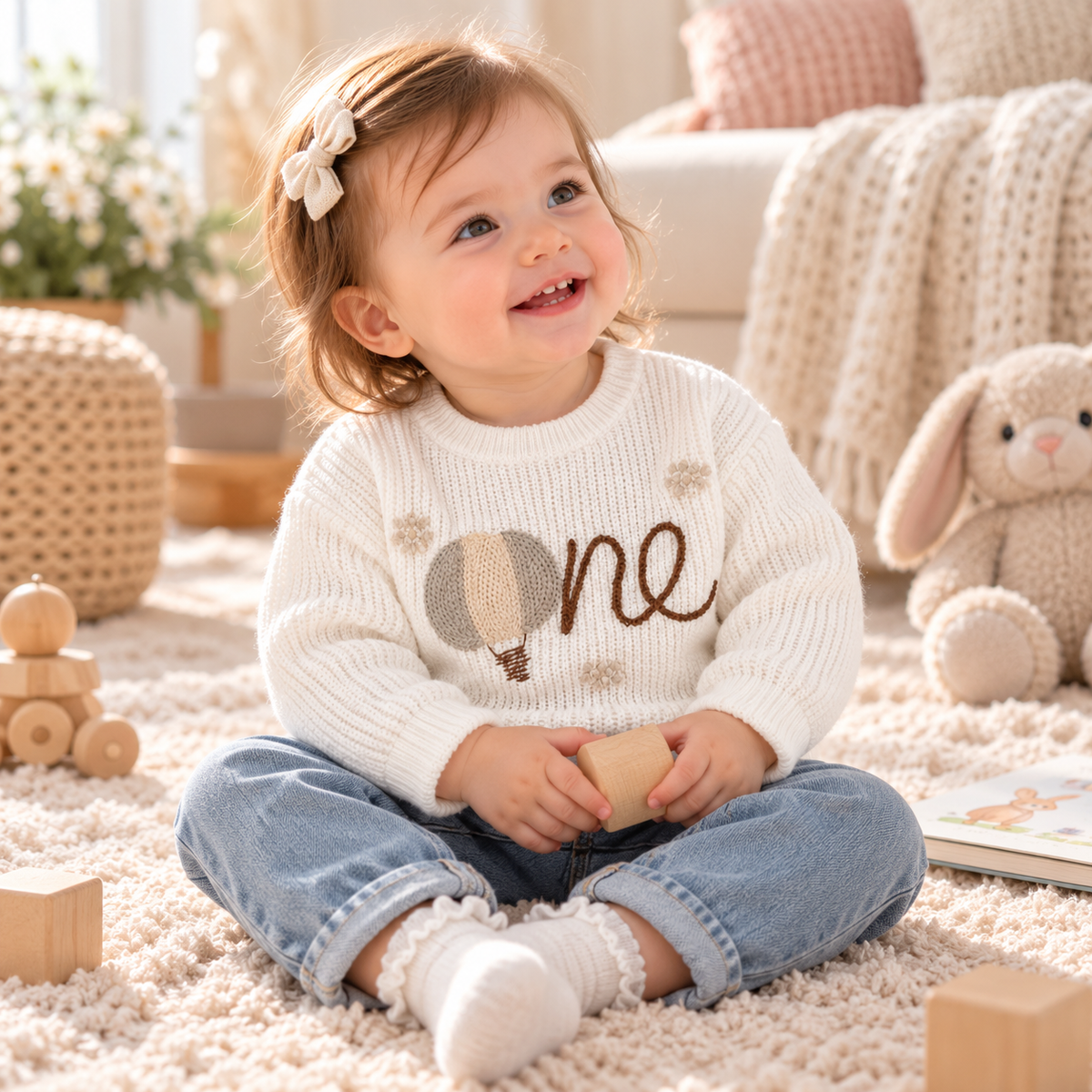 Baby First Birthday “One” Knit Sweater