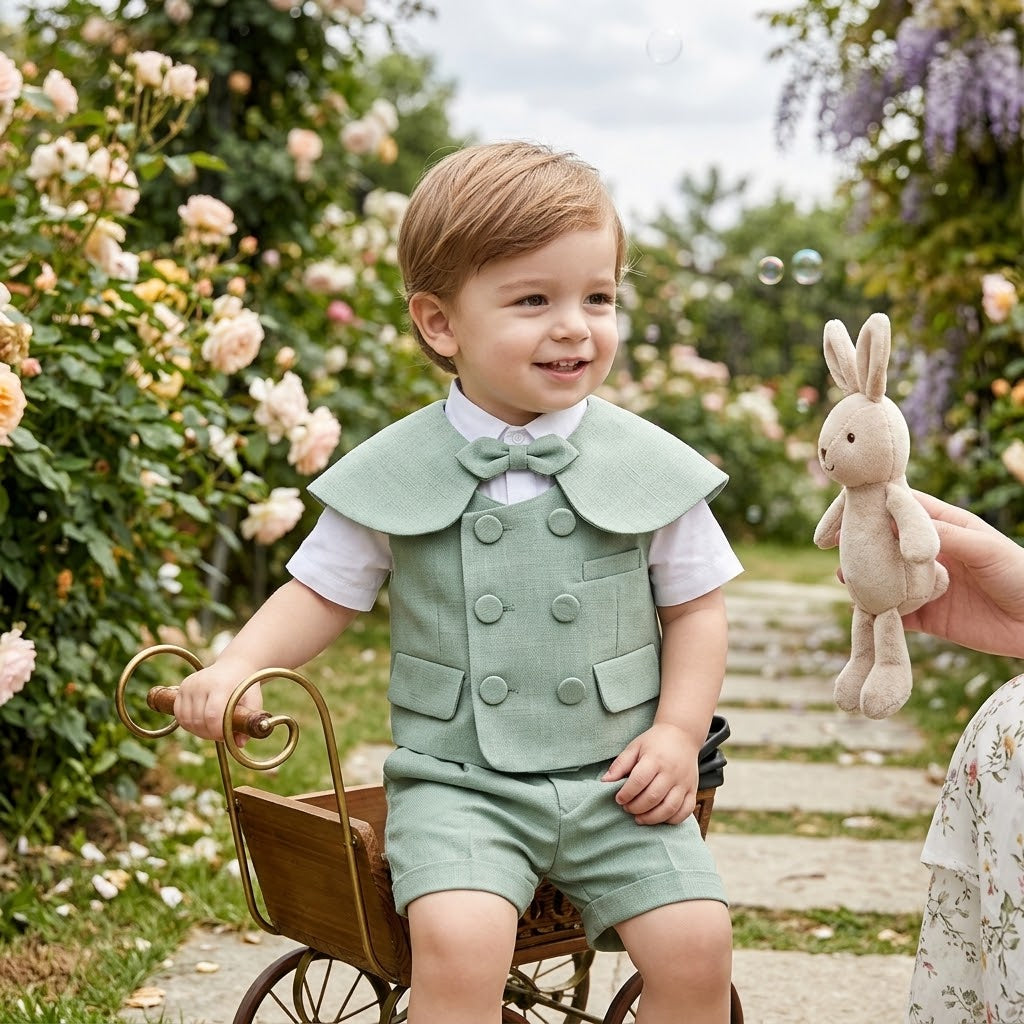 Toddler Boys’ Light Green Gentleman Outfit