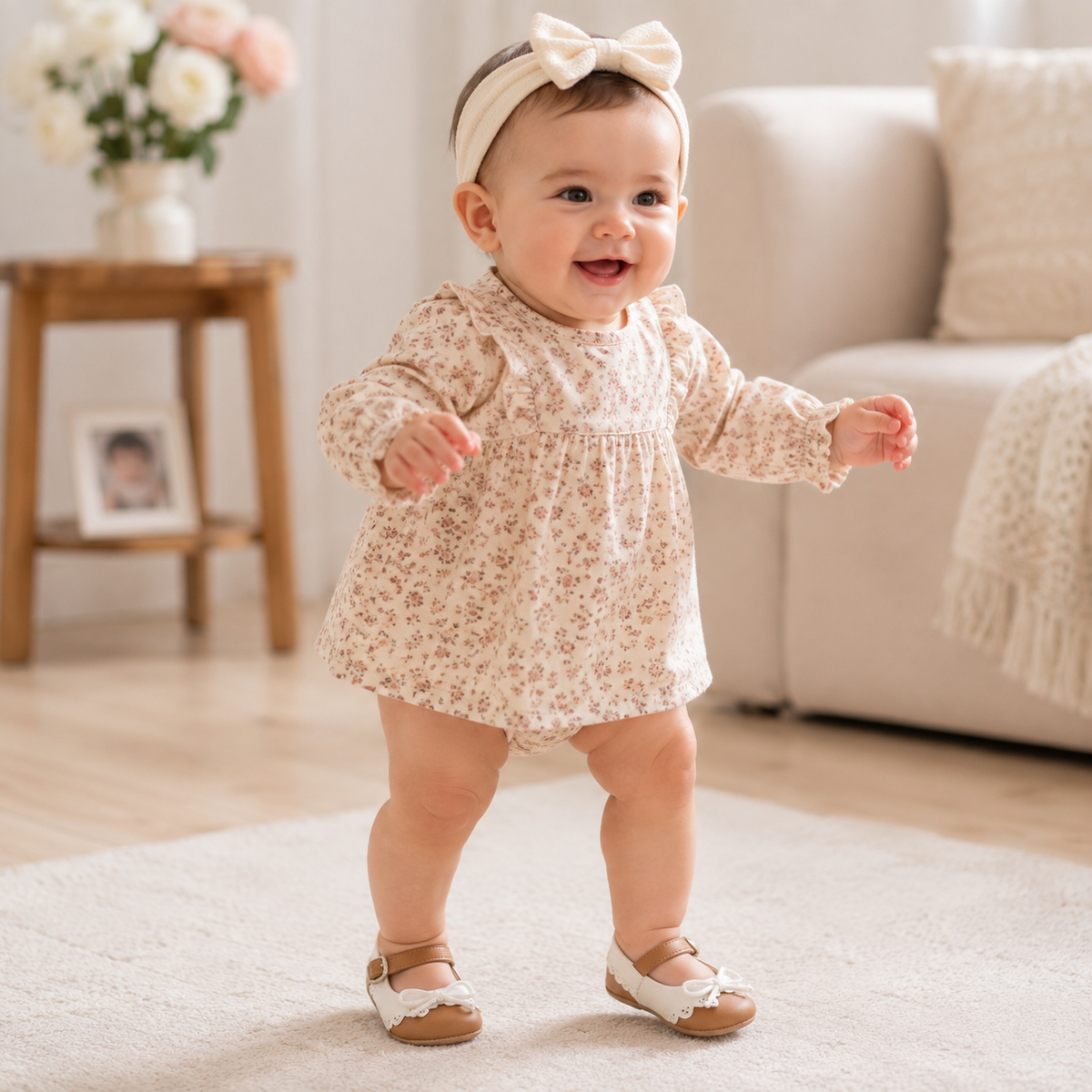 Baby Girls Princess Walking Shoes with Lace Bow