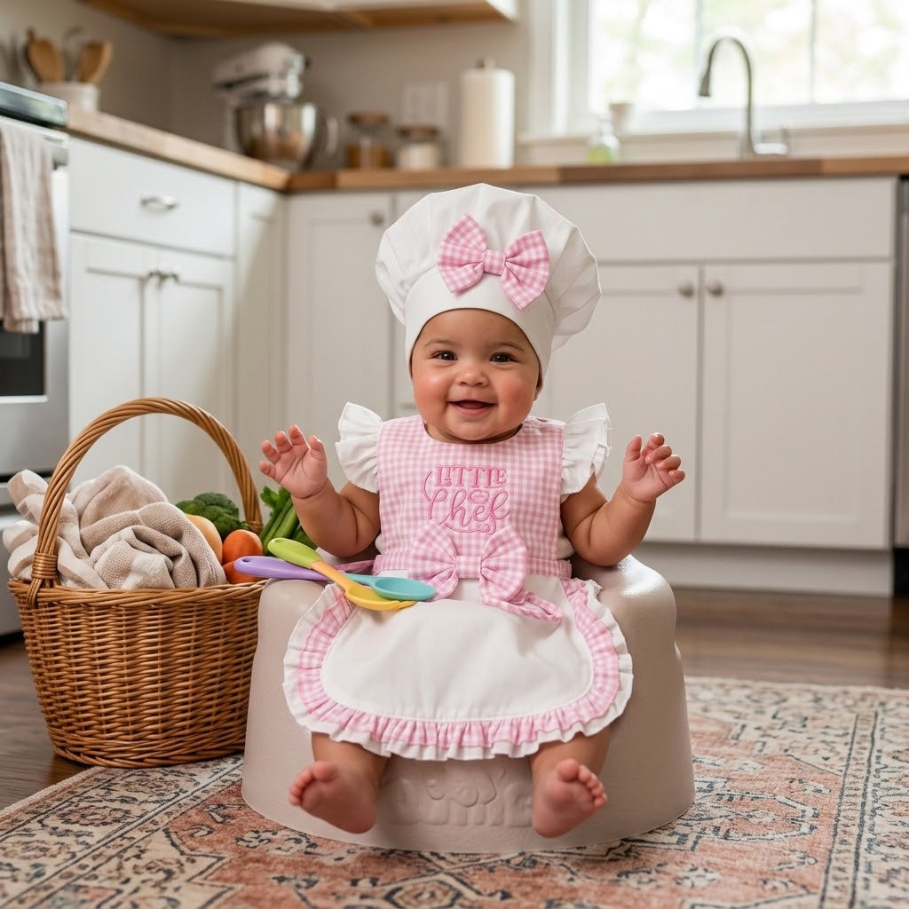 Newborn Chef Apron and Hat Costume Set
