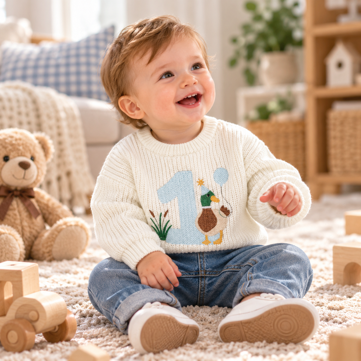 Baby First Birthday Knit Sweater