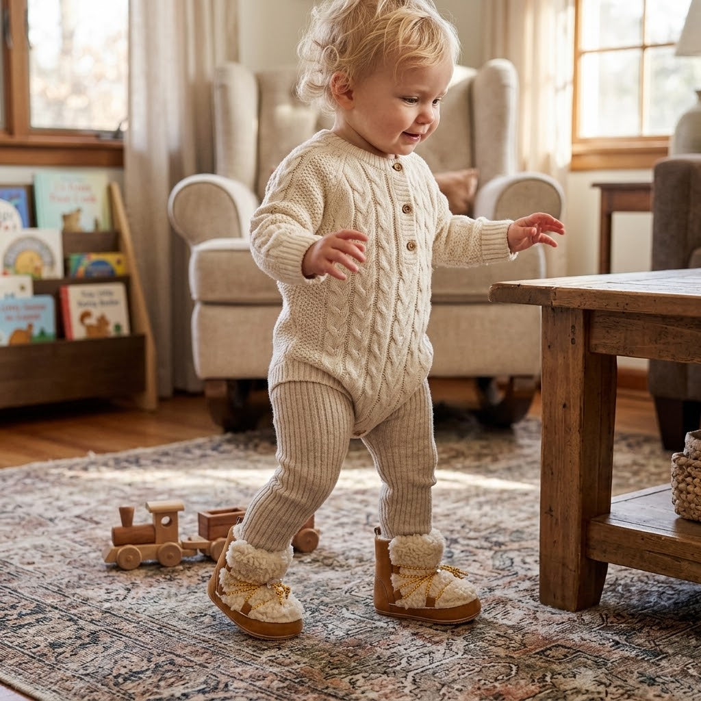 Baby Plush-Lined Winter Ankle Boots