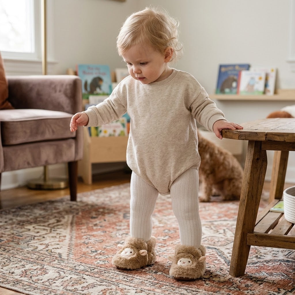 Baby Plush Winter Booties with Soft Soles