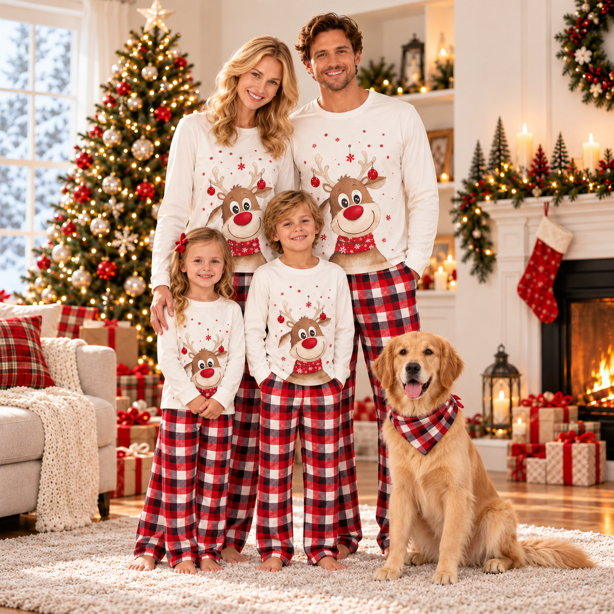 Matching Family Reindeer Christmas Pajamas — Sold Separately