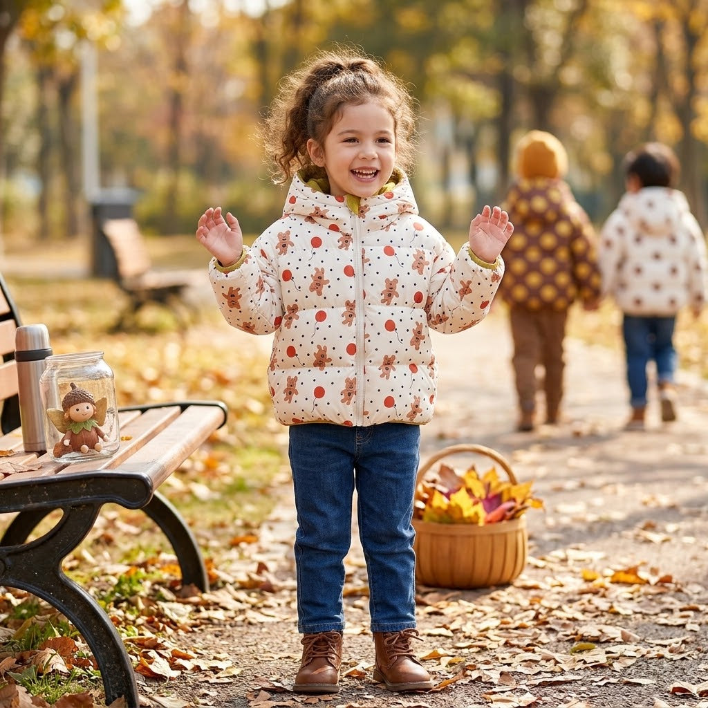 Kids' Hooded Double-Sided Plush-Lined Jacket
