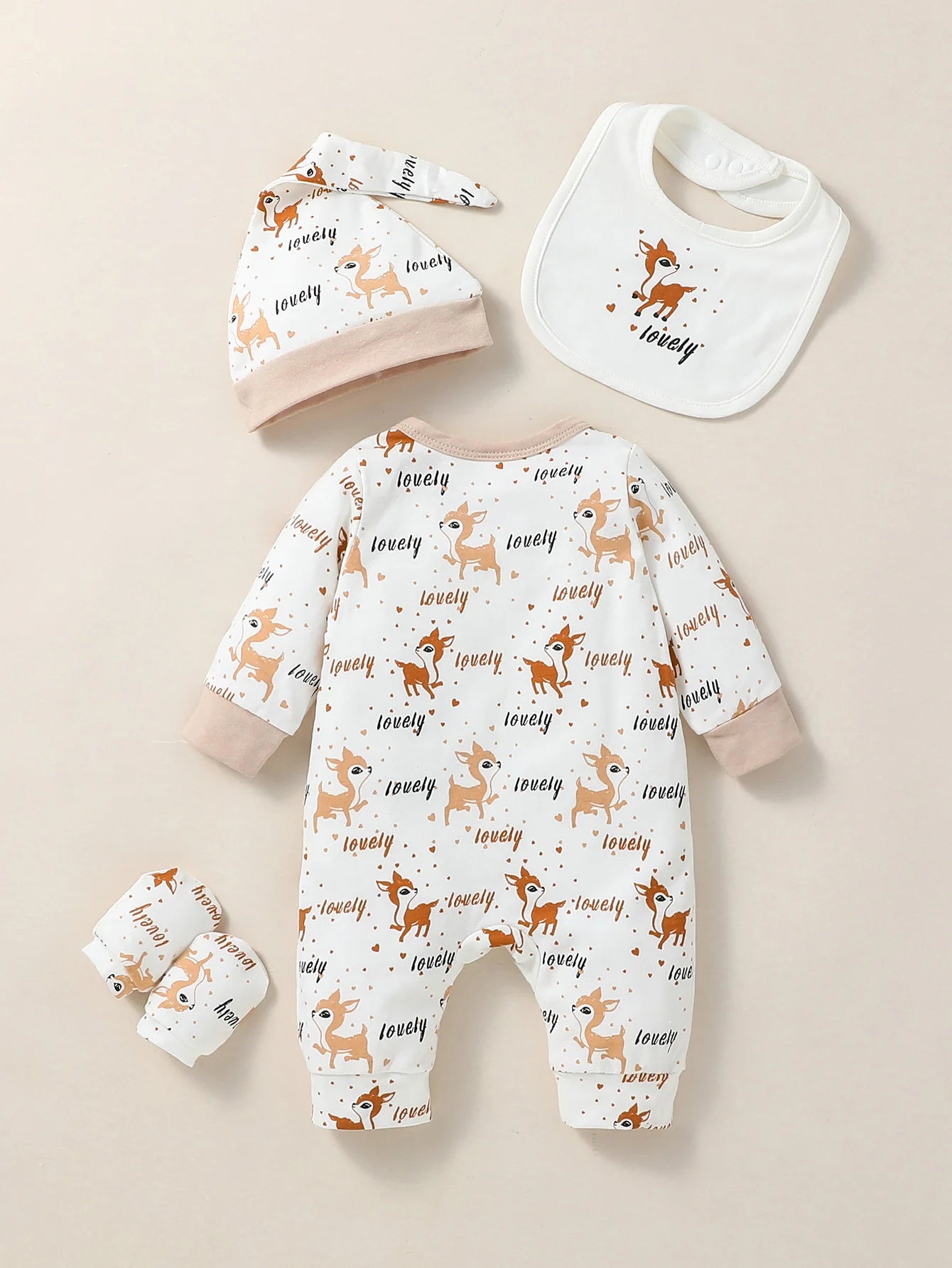 4PCS Newborn Baby Outfit Set