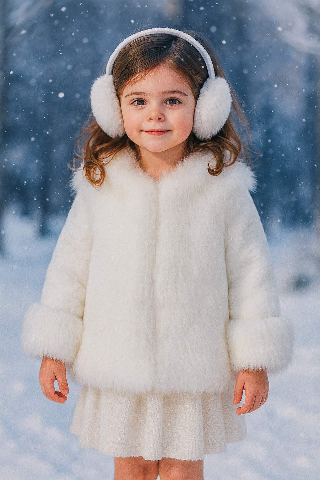 Girls Elegant Faux Fur Coat