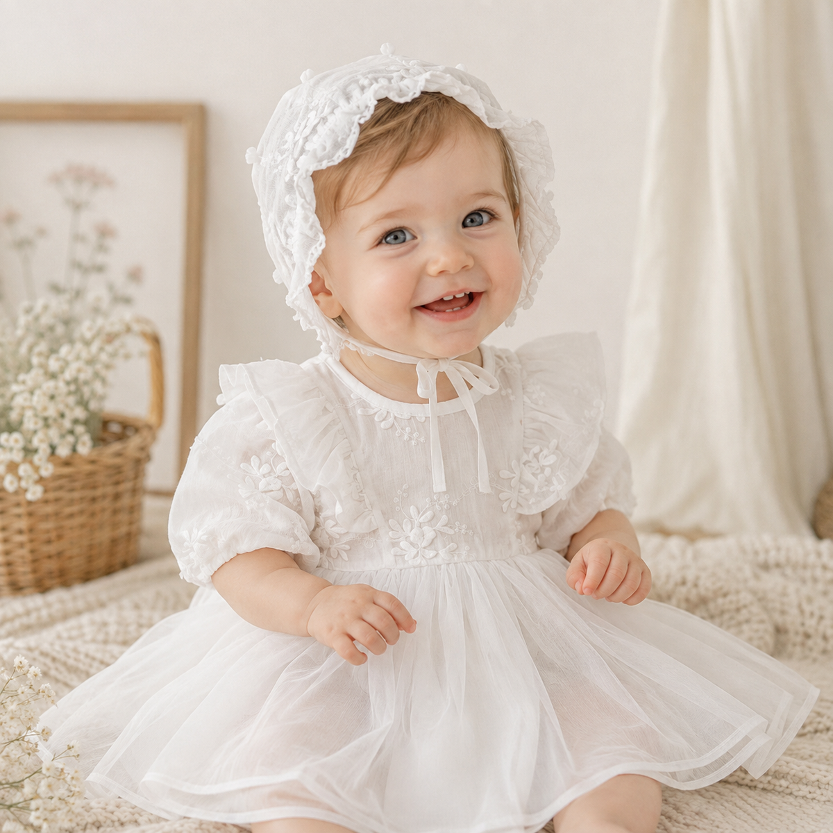 Baby Girl Long Sleeve Mesh Romper Dress
