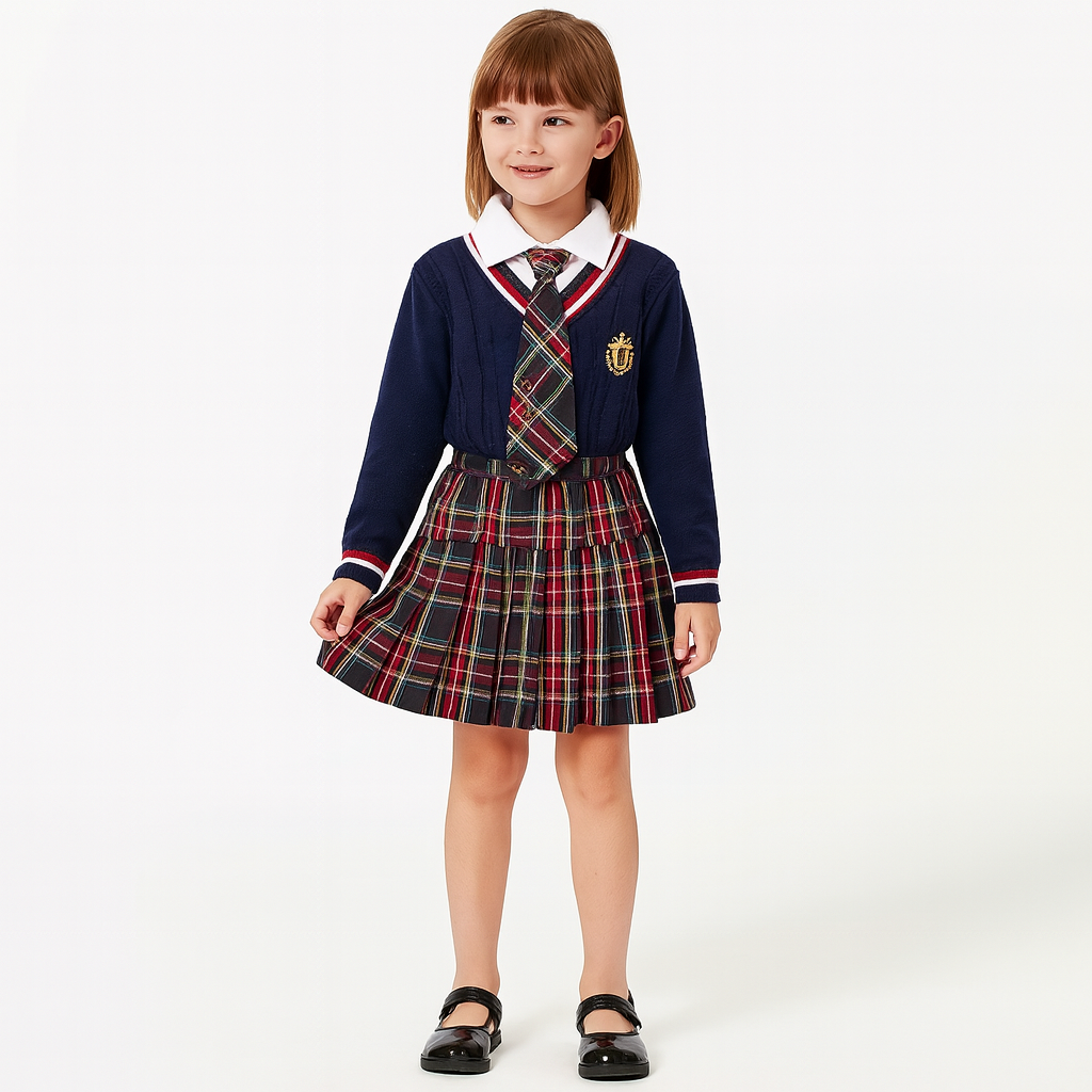 Girls’ Preppy School Uniform Set