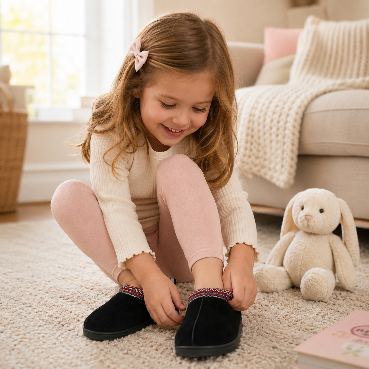 Suede Children's Ankle Boots - Warm Plush Fur Winter Fashion Shoes
