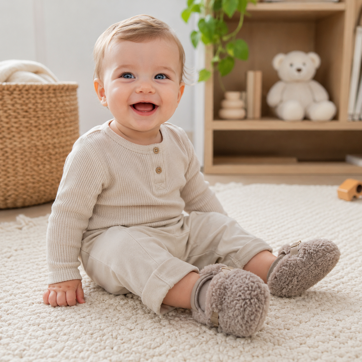 Soft Soled Baby Winter Boots - Warm Plush Walking Shoes