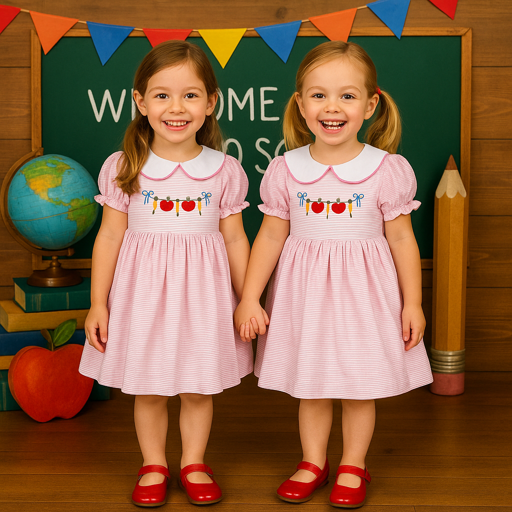 Girl Back to School Dress Striped