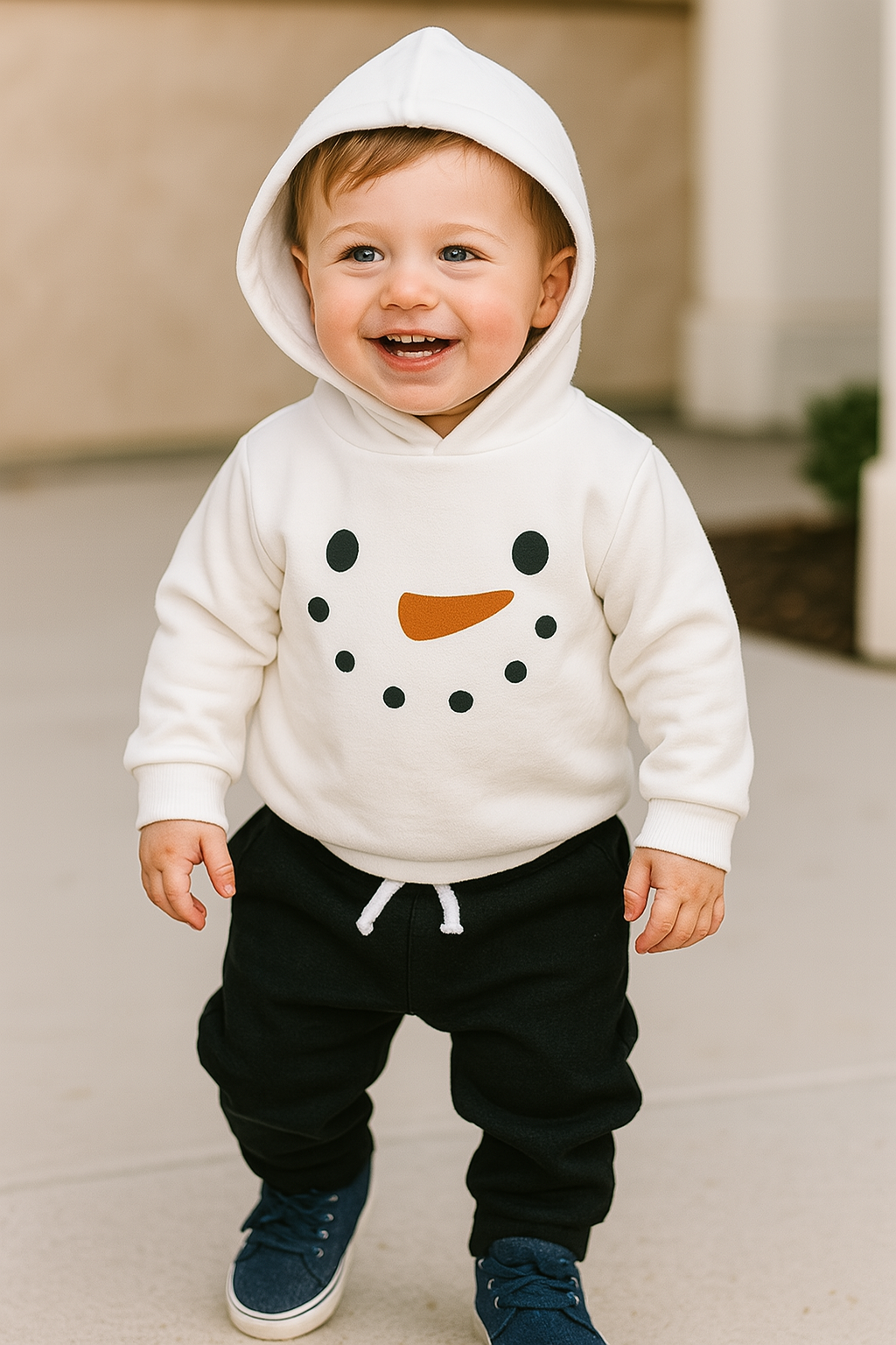 Snowman Face Hoodie & Pants Set