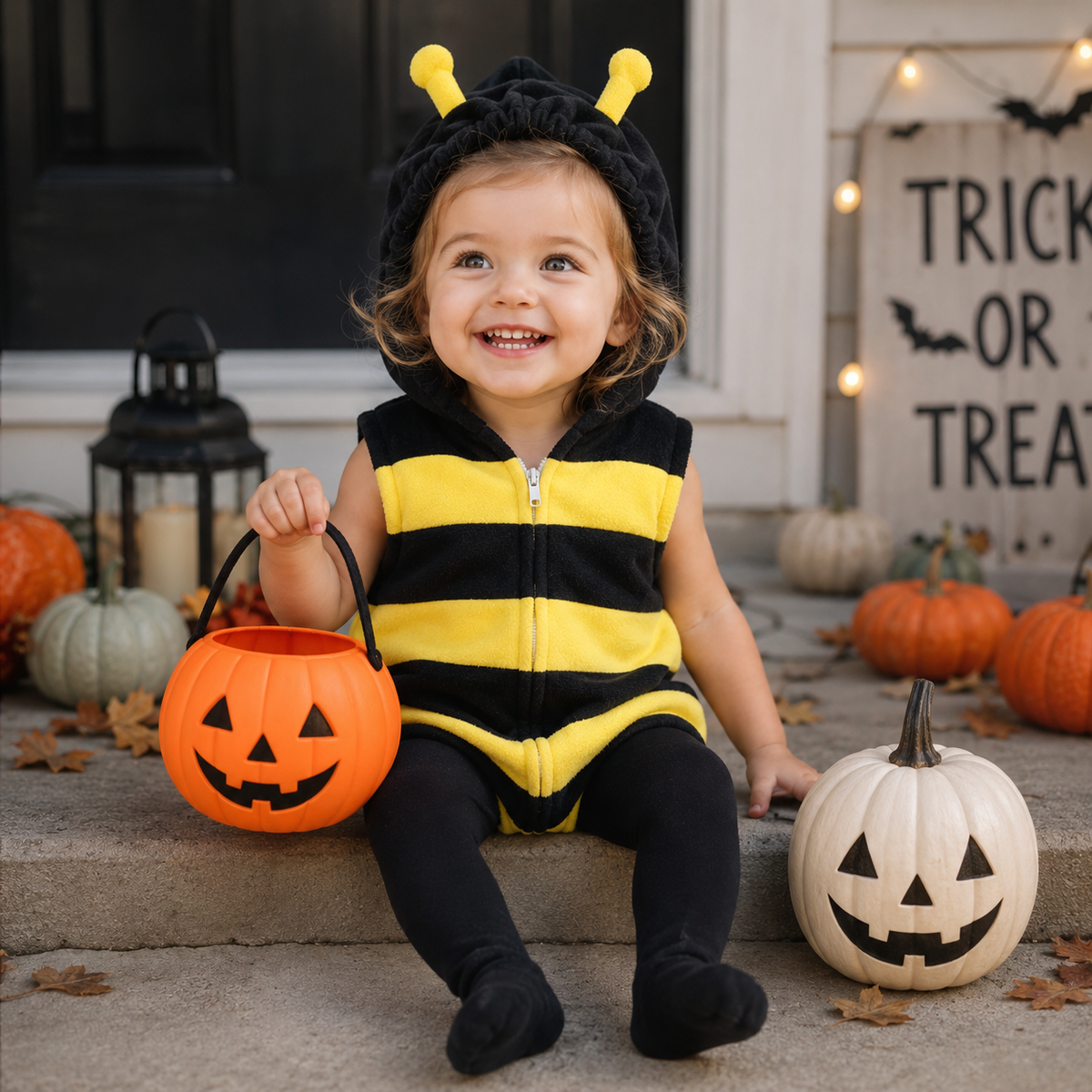 Baby Bee Halloween Costume Romper & Socks Set 0–24 Months