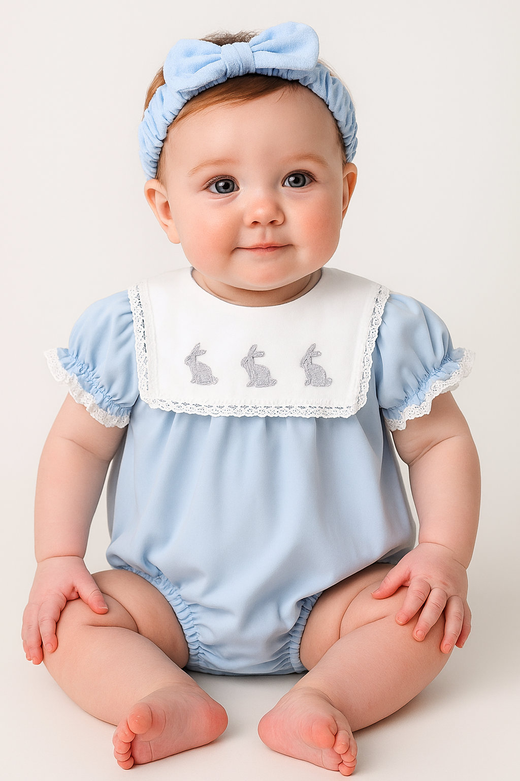 Bunny Embroidery Short Sleeve Bodysuit