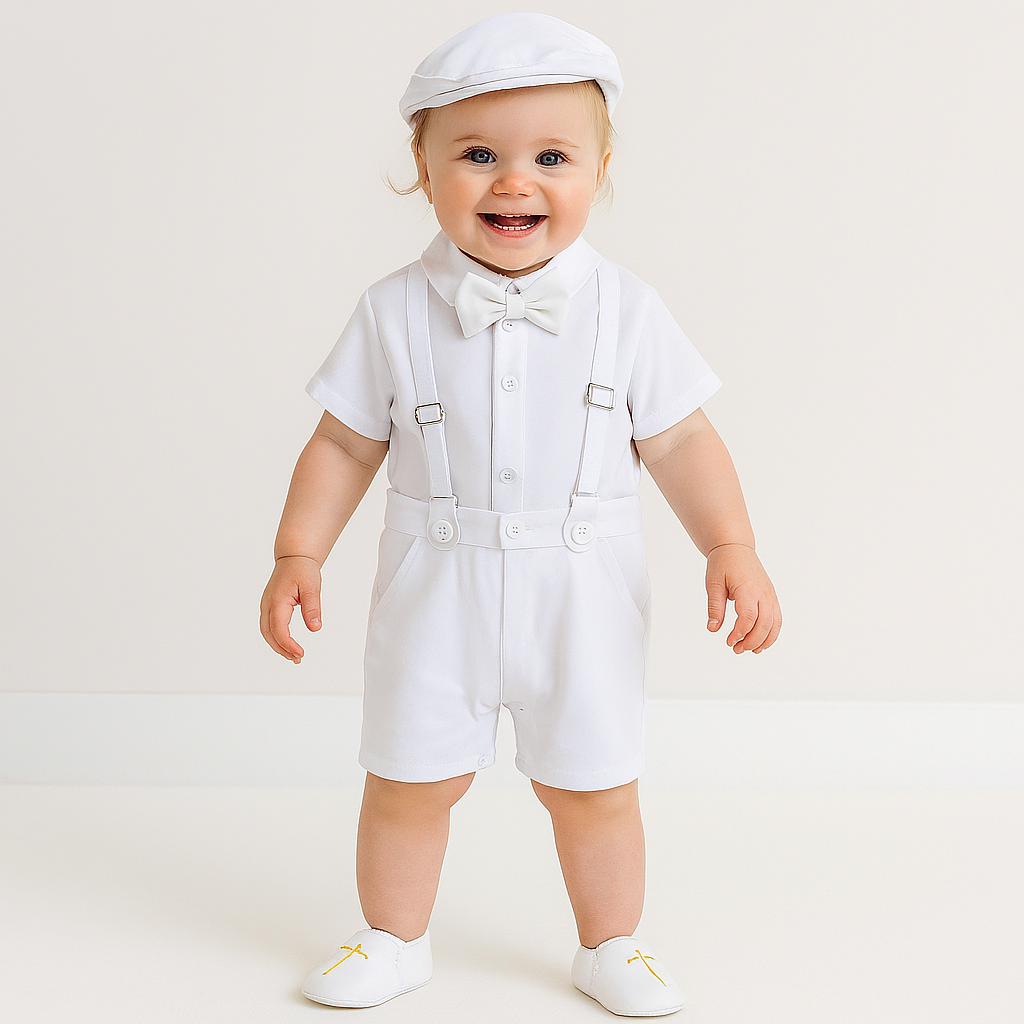 Classic White Baby Boy Christening Set