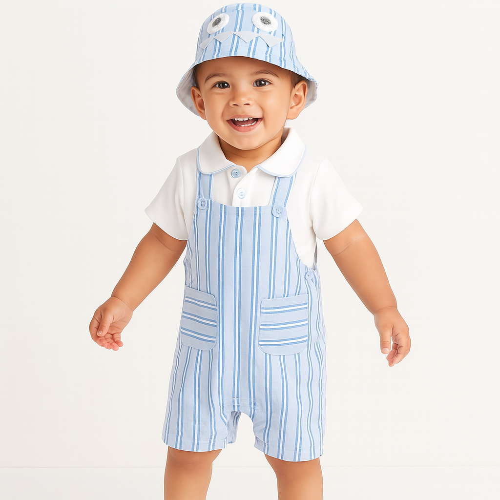 3PCS Baby Boy Striped Summer Outfit Set