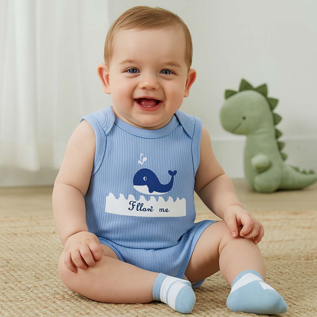 Sleeveless & Short Sleeve Bodysuits with Socks