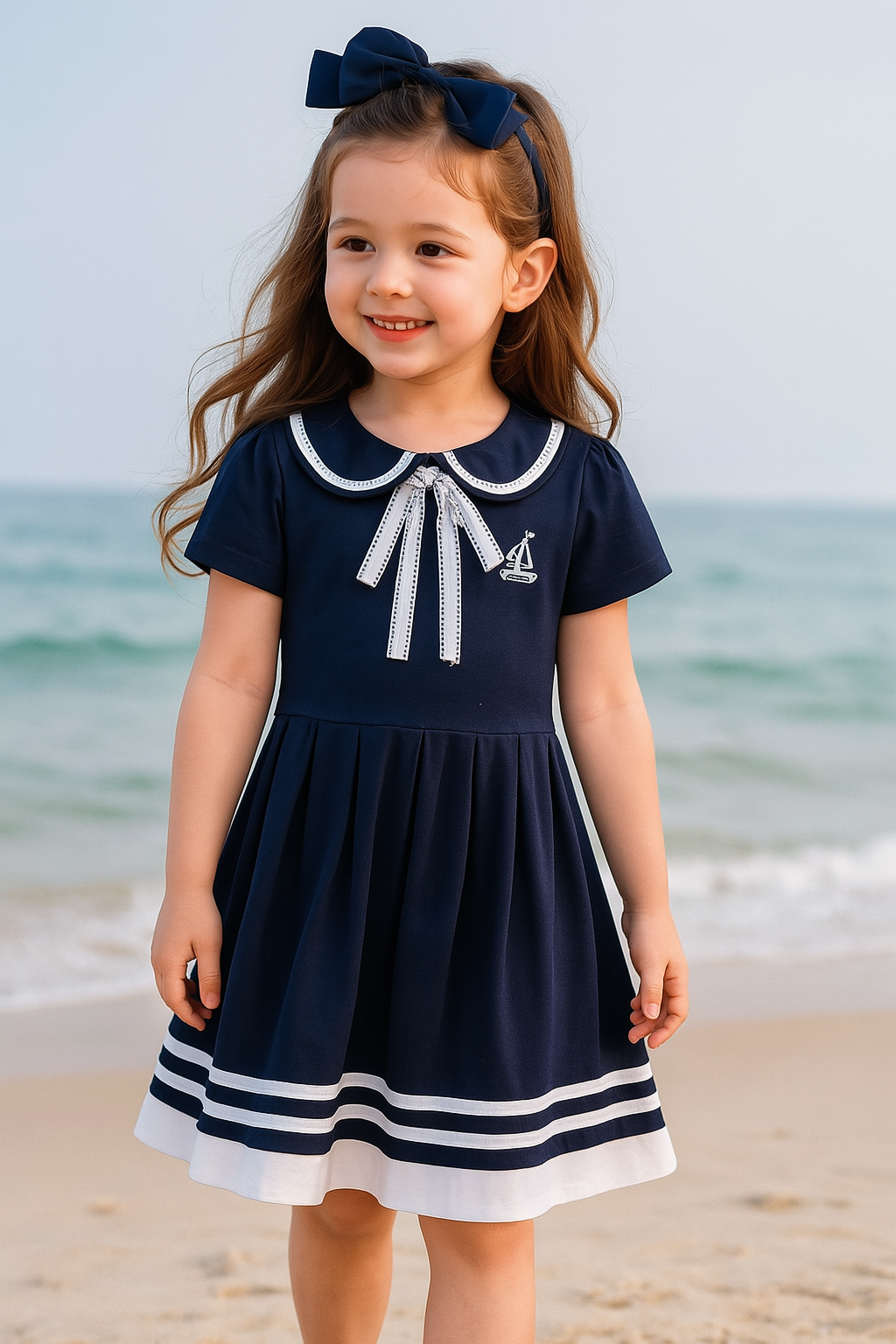 Retro Sailor Collar Girls Dress