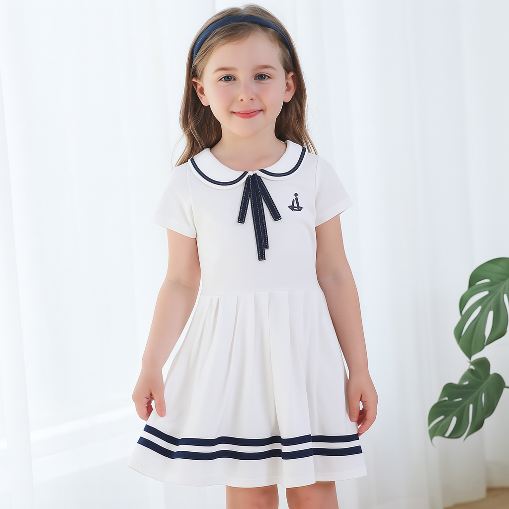 Retro Sailor Collar Girls Dress