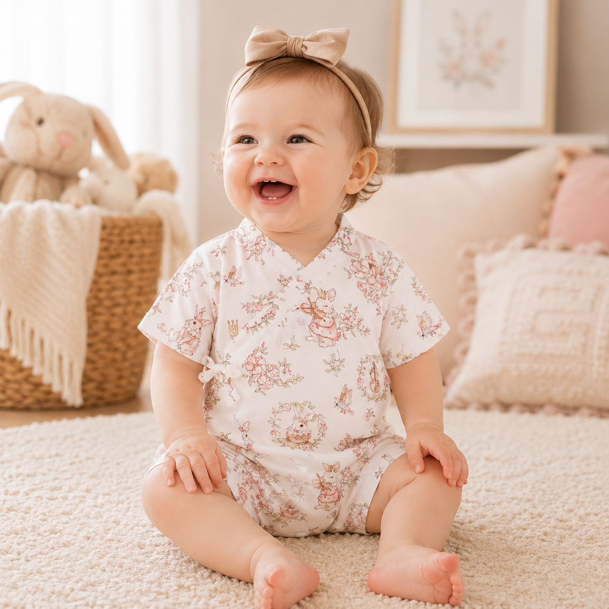 Newborn Baby Thin Breathable Short Sleeve Crawling Suit Bodysuit