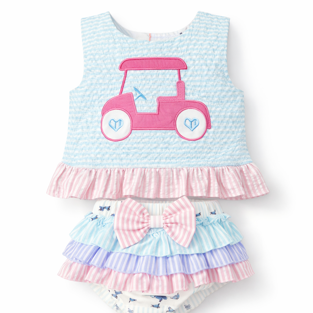 2 Piece Golf Cart Top and Bow Shorts Set