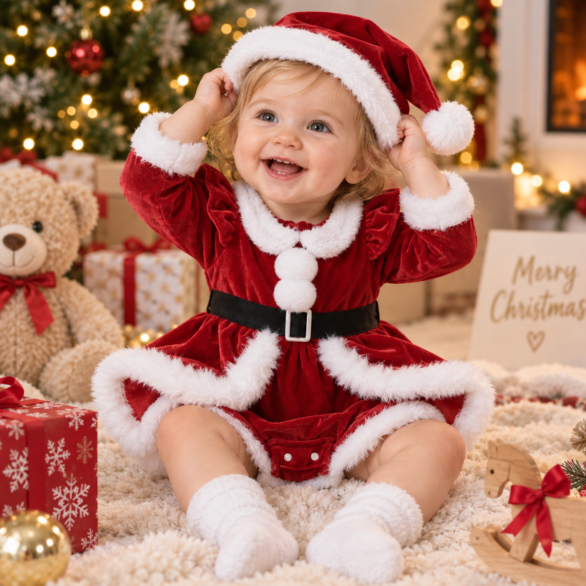 Baby Girls Christmas Romper Dress